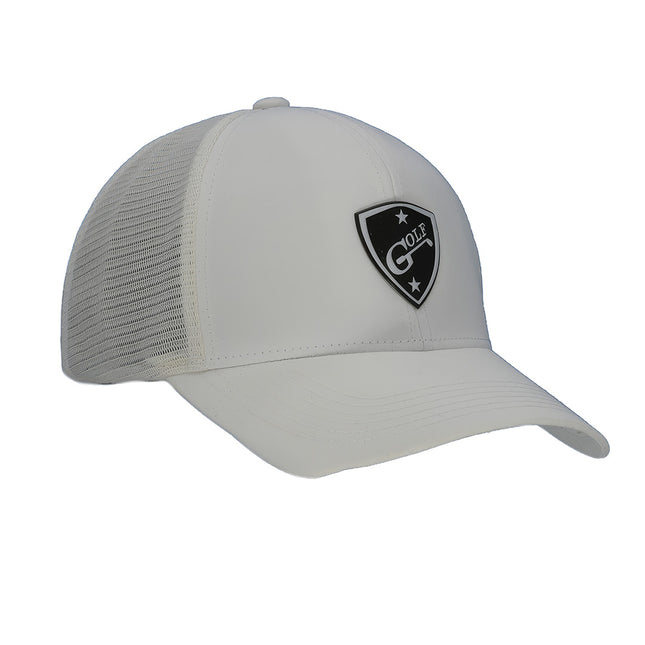 1i Golf Insignia Logo adorned on  a white Imperial’s Whitaker White Mesh Hat.