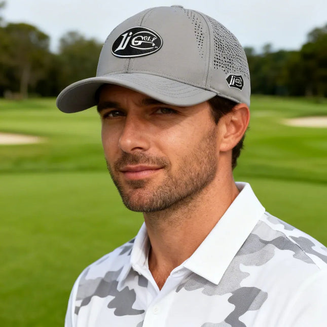 The Imperial Alpha Laser-Perforated Performance Hat Adorned With 1i Golf Emblem
