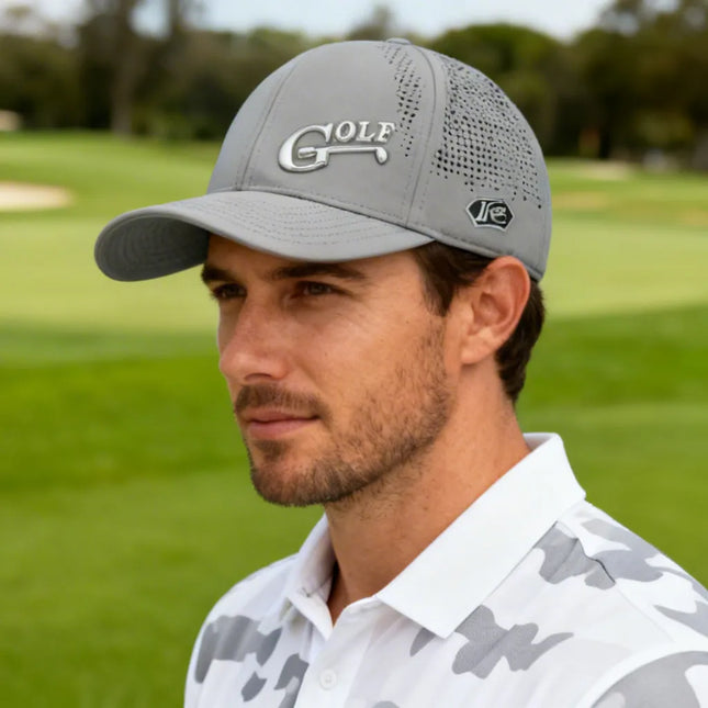 The Imperial Alpha Laser-Perforated Performance Hat Adorned With 1i Golf’s 1i-45 Logo.