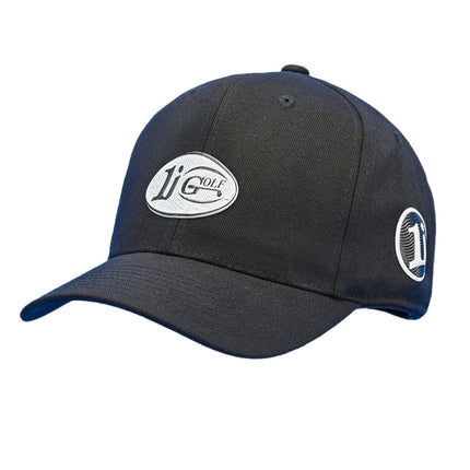 The 1i Golf Logo adorns the black Flexfit 110® Pro-formance® cap