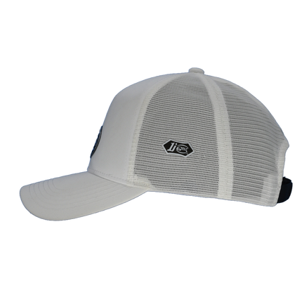 1i Golf Insignia Logo adorned on  a white Imperial’s Whitaker White Mesh Hat.