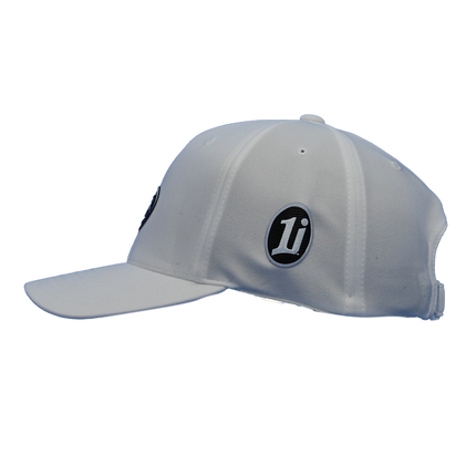 The 1i Golf Logo adorns the white Flexfit 110® Pro-formance® cap,