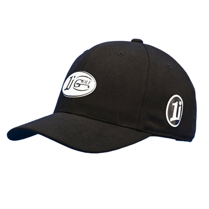 The 1i Golf Logo adorns the black Flexfit 110® Pro-formance® cap