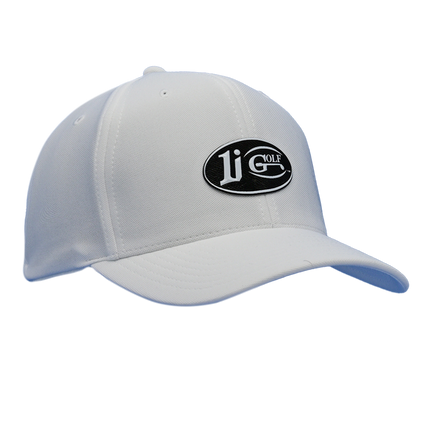 The 1i Golf Logo adorns the white Flexfit 110® Pro-formance® cap,