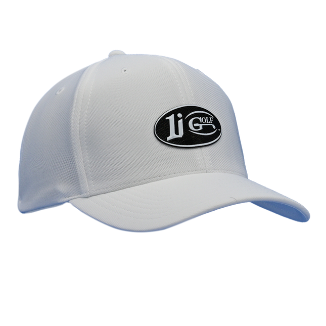 The 1i Golf Logo adorns the white Flexfit 110® Pro-formance® cap,