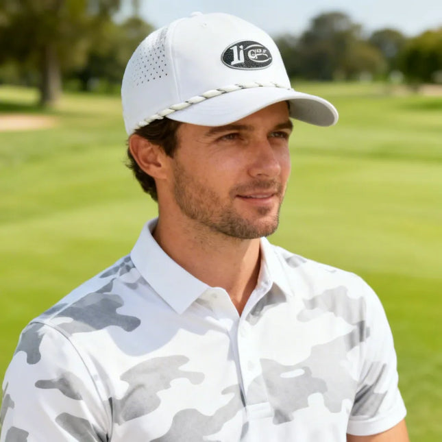 The Imperial Dyno 5 Panel Perforated Hat With 1i Golf Emblem.