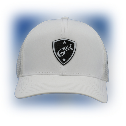 1i Golf Insignia Logo adorned on to a white Imperial’s Mesh Hat.