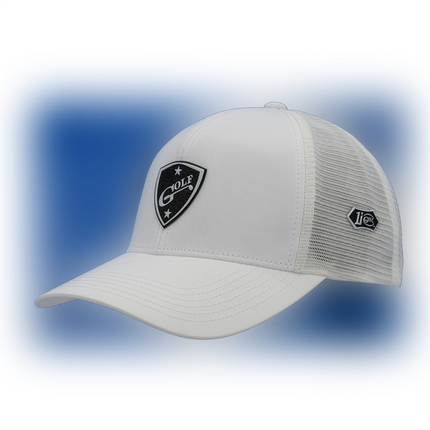 1i Golf Insignia Logo adorned on to a white Imperial’s Mesh Hat.