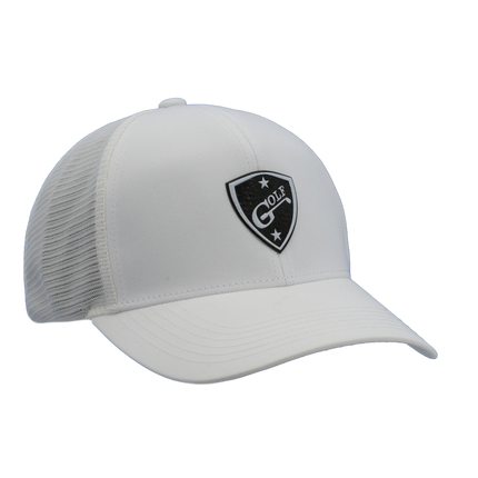 1i Golf Insignia Logo adorned on to a white Imperial’s Mesh Hat.