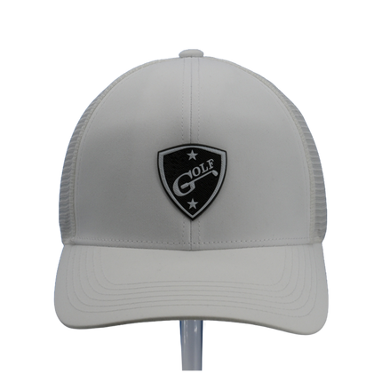 1i Golf Insignia Logo adorned on to a white Imperial’s Mesh Hat.